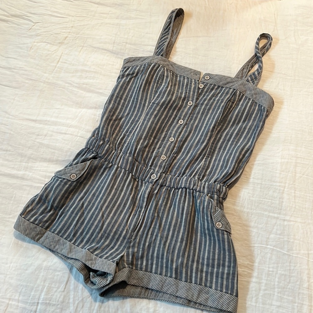 Denim Striped Romper